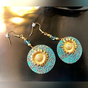 Boho Sunflower Earrings Creative Fashion Vintage Style Earrings